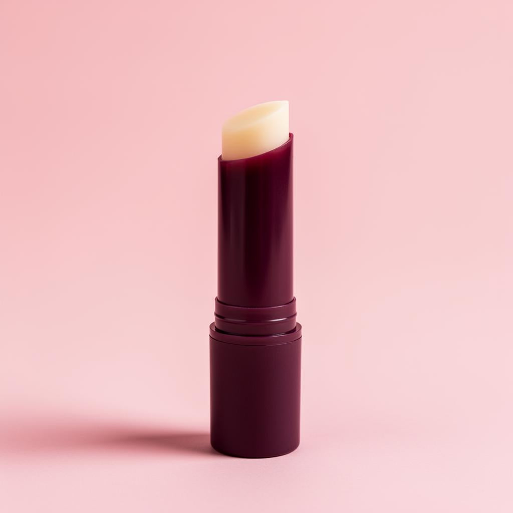 Plum balm stick uncapped