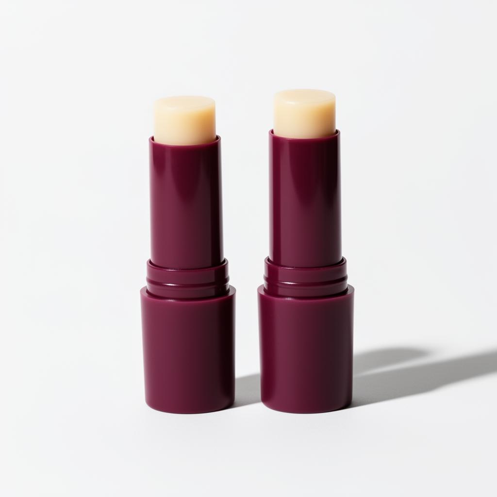 Two plum balm sticks